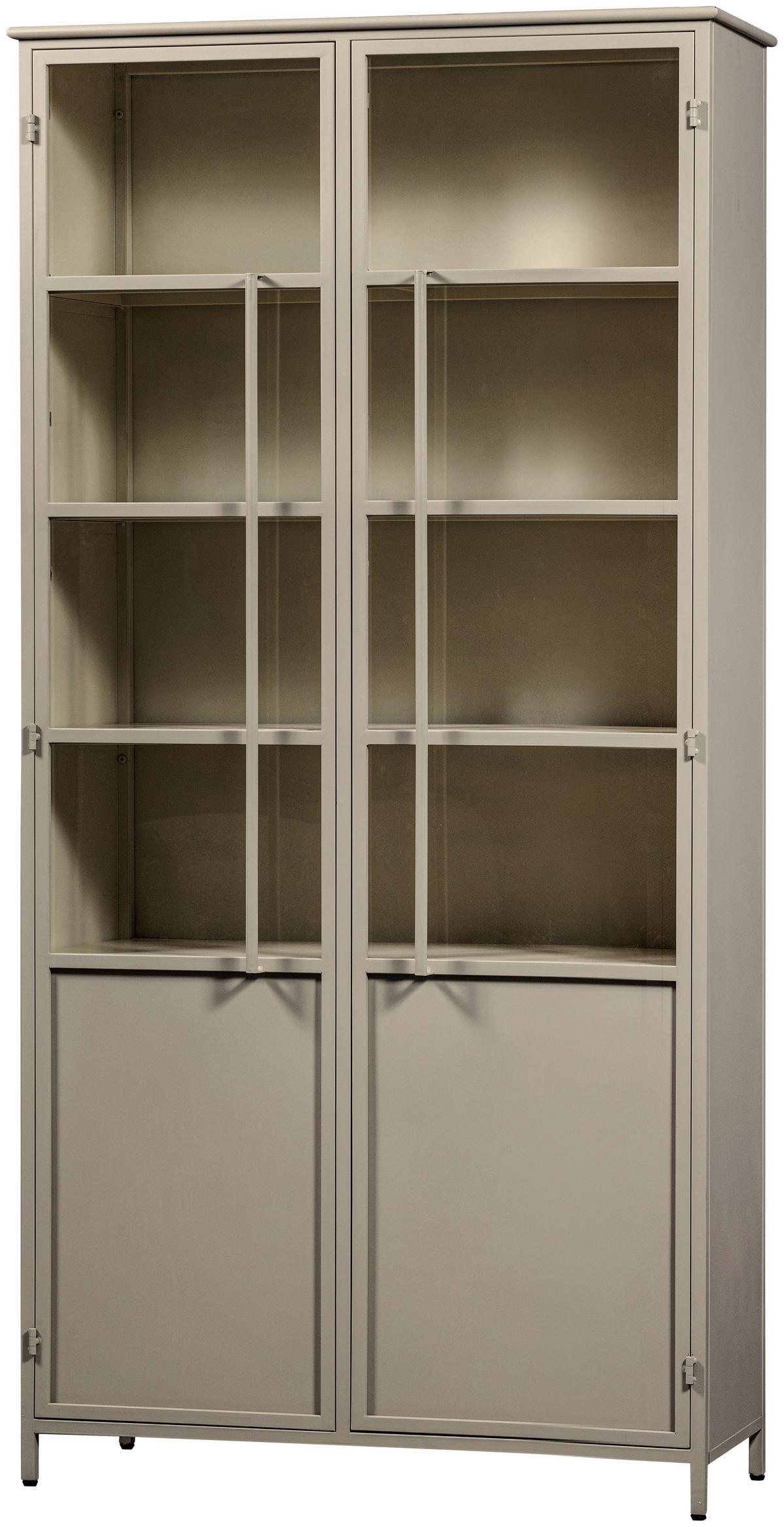 Vitrine Exhibit Sandfarben B: 96 Cm - Sandfarben, Design, Glas/Metall (96/200/40cm) - Livetastic