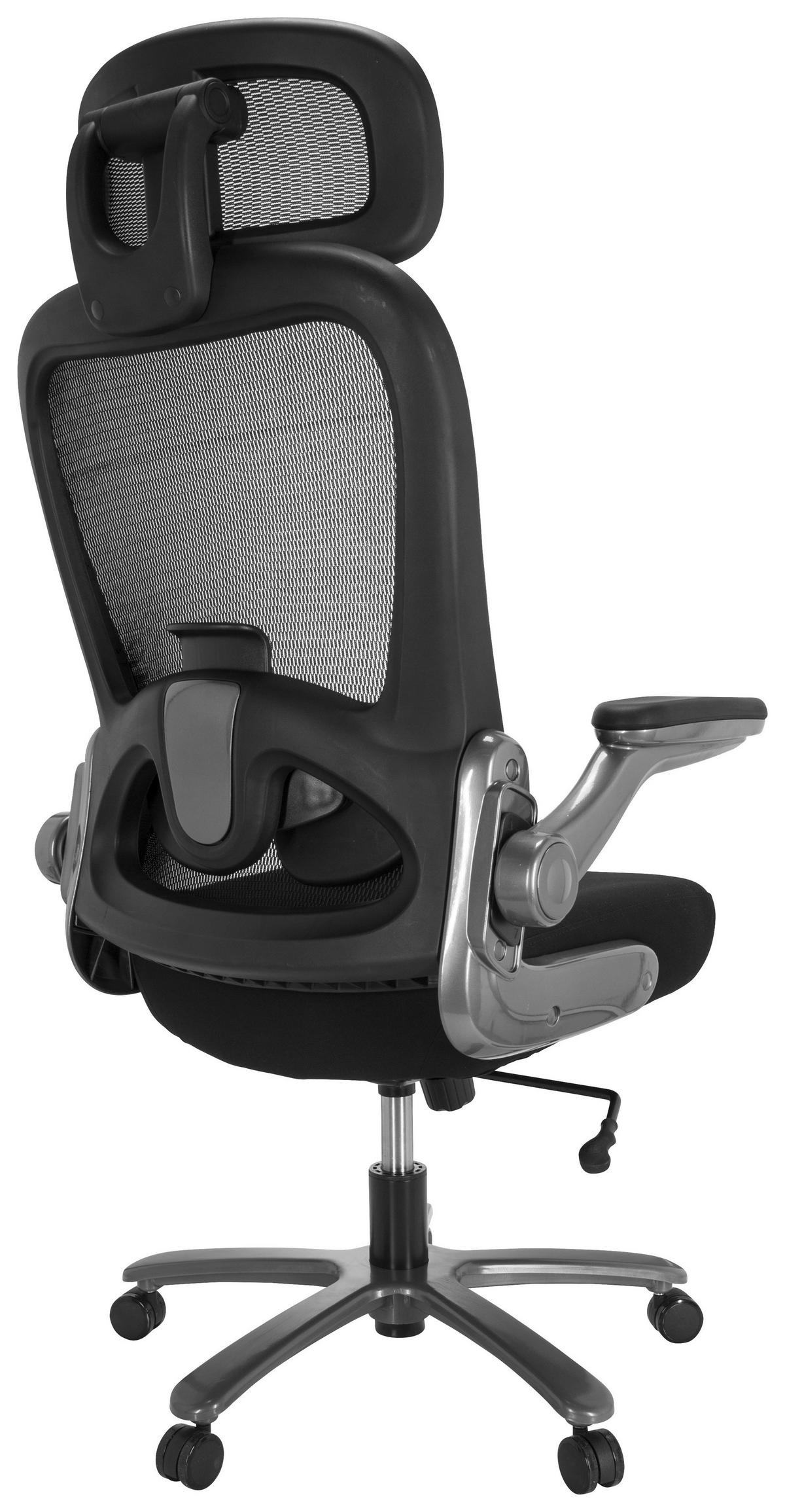 Drehstuhl Instructor T I Pro Schwarz - Silberfarben/Schwarz, MODERN, Kunststoff/Textil (75/142/63cm) - MID.YOU