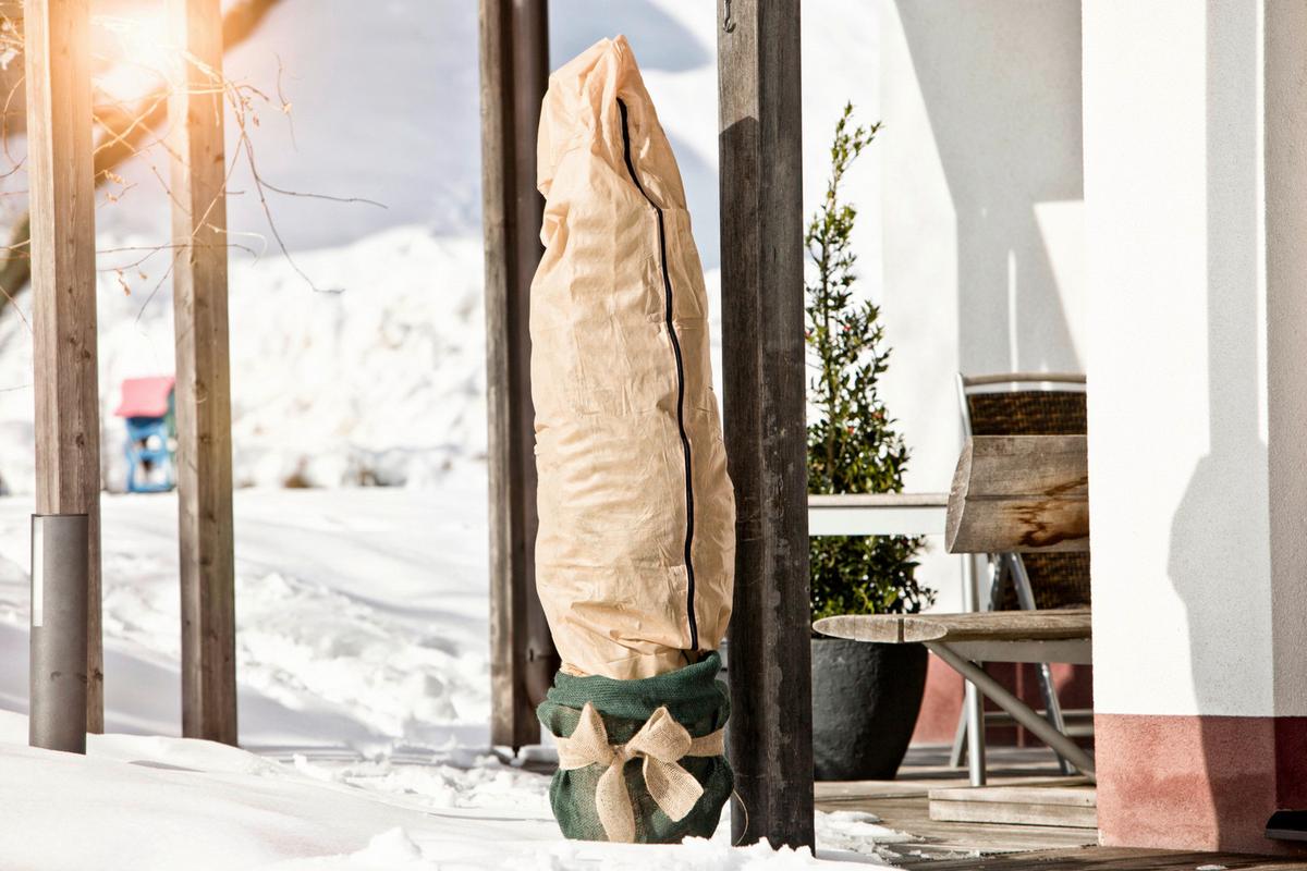 Wintervlieshaube, 60x180cm Witterungsbeständig - Beige, Basics, Kunststoff (60/180cm) - Windhager