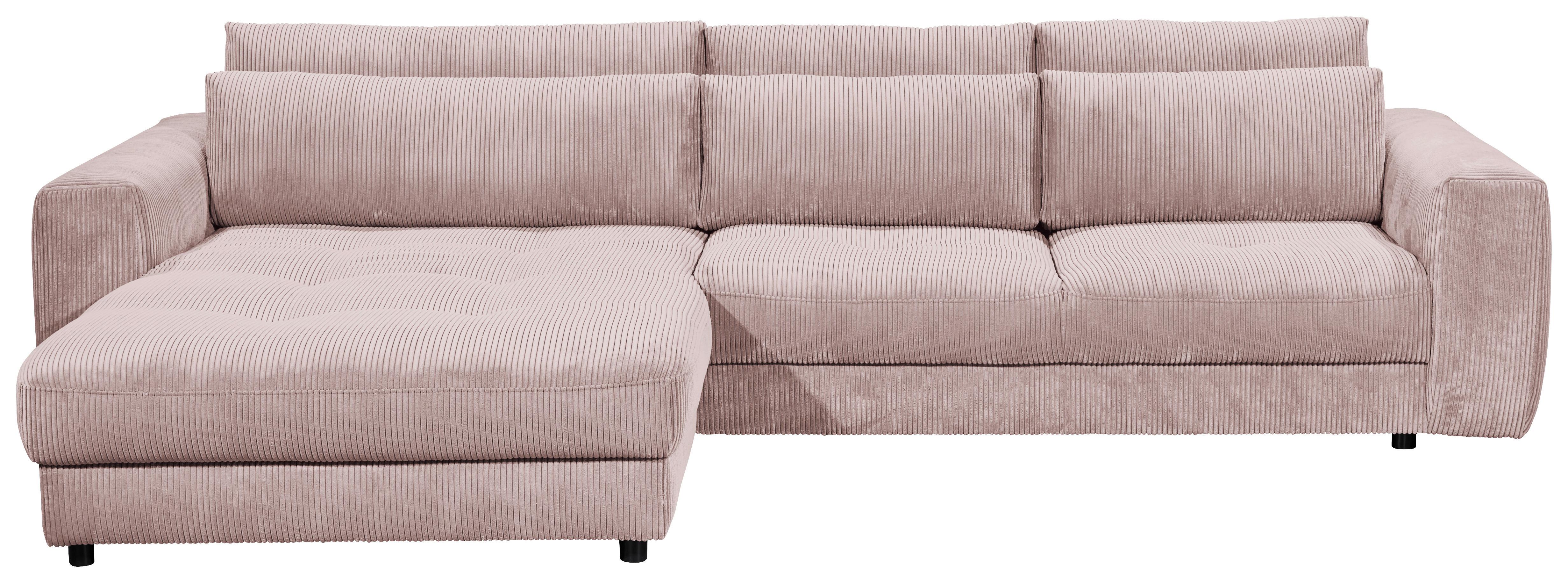 Ecksofa Barura 2S. URC Hellrosa S: 194/333 cm - Hellrosa/Schwarz, KONVENTIONELL, Holzwerkstoff/Textil (194/333cm) - MID.YOU