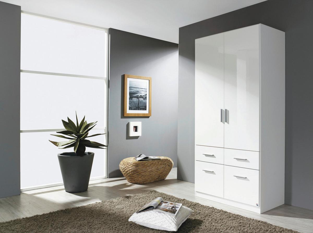ŠATNÍ SKŘÍŇ CELLE - bílá/barvy hliníku, Moderní, dřevo/plast (91/197/54cm)