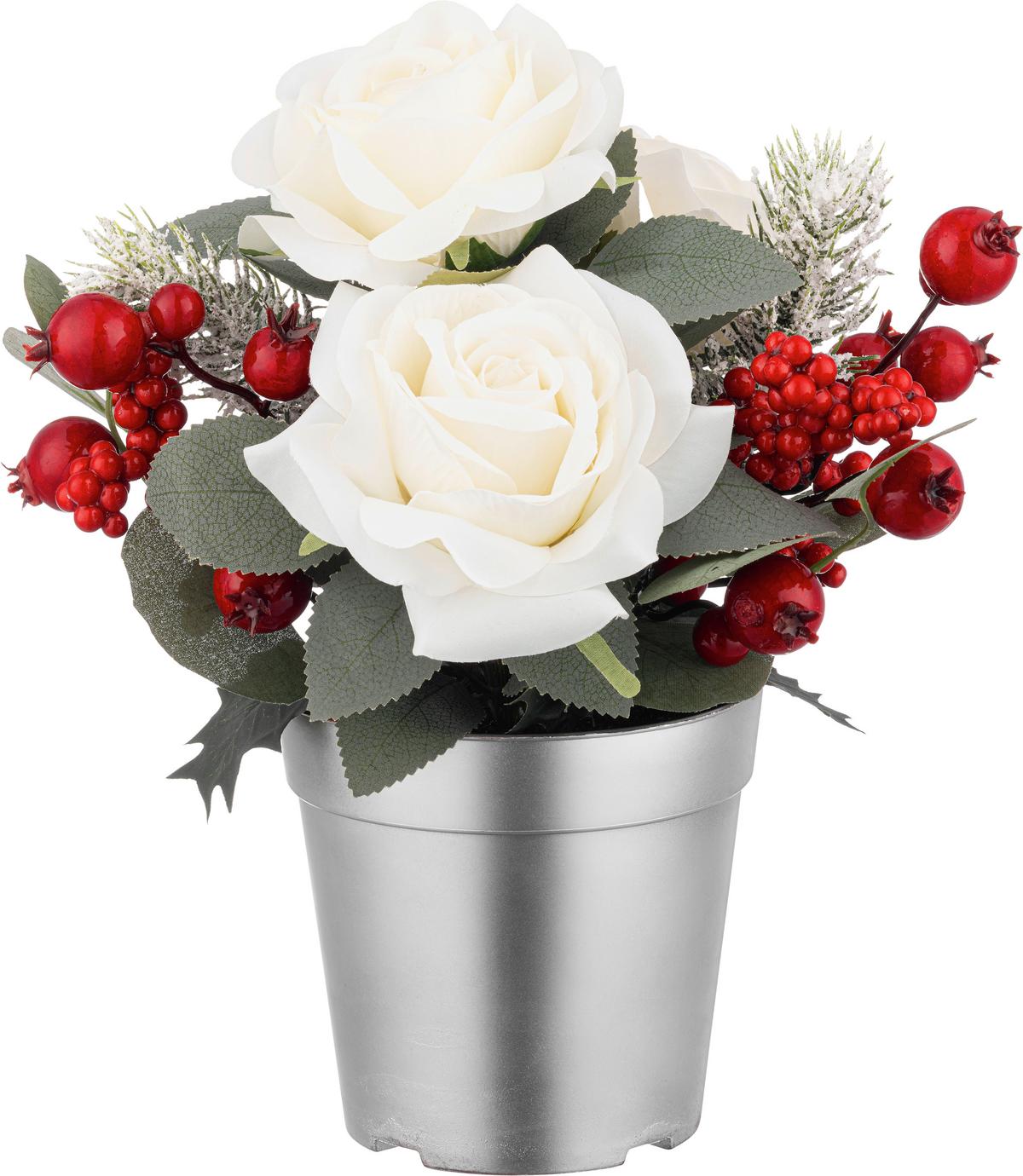 ROSE Elfi H: 29 cm - Rot/Silberfarben, KONVENTIONELL, Kunststoff/Textil (30/29cm) - Luca Bessoni