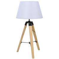 Tischleuchte 41-31136 - Weiß, Natur, Holz/Textil (35/35/68cm)