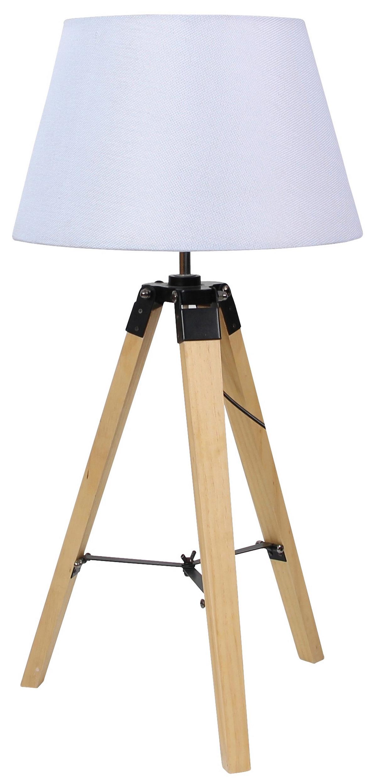 Tischleuchte 41-31136 - Weiß, Natur, Holz/Textil (35/35/68cm)