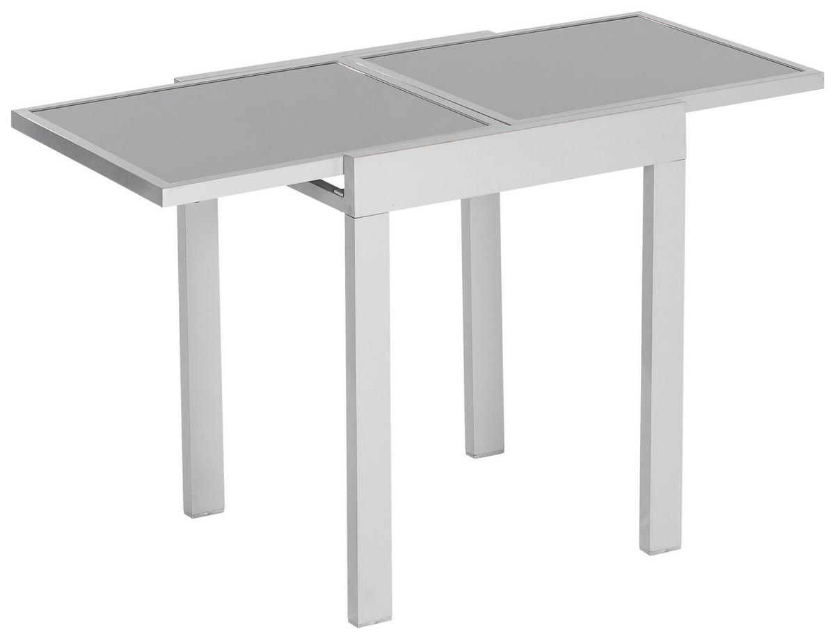 Gartenmöbel Set 3-Tlg Amalfi aus Metall/Textil - Silberfarben, MODERN, Textil/Metall - Gardenson