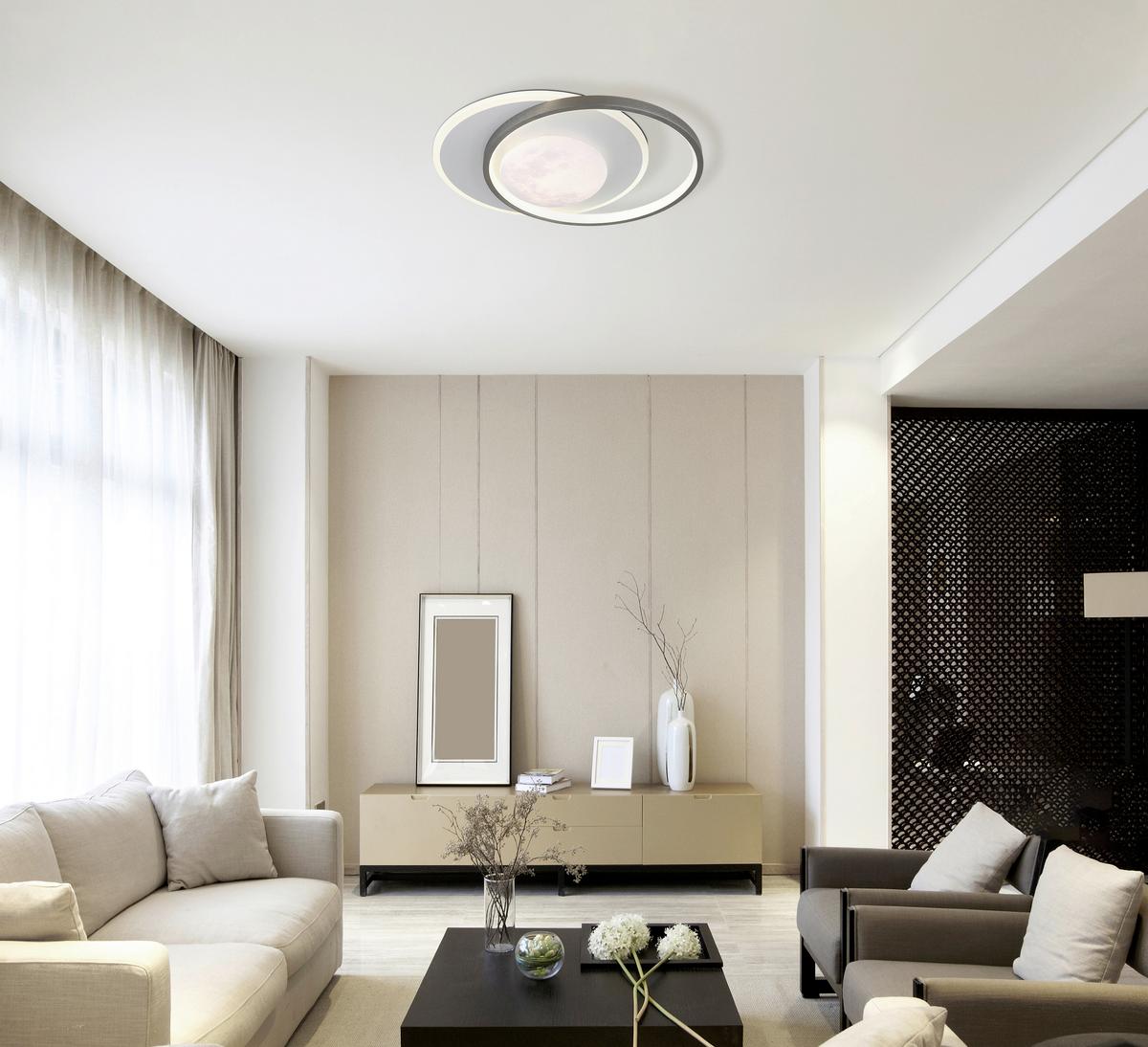 LED-Deckenleuchte 4000k, 30w - Schwarz/Weiß, Design, Kunststoff/Metall (36,9/30/8,3cm) - Globo