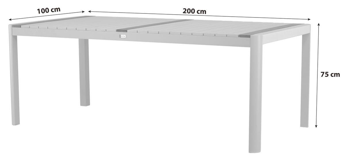 Gartentisch Togo Teakholz/metall L 100 Cm - Schwarz, KONVENTIONELL, Holz/Metall (100/75/200cm) - Gardenson