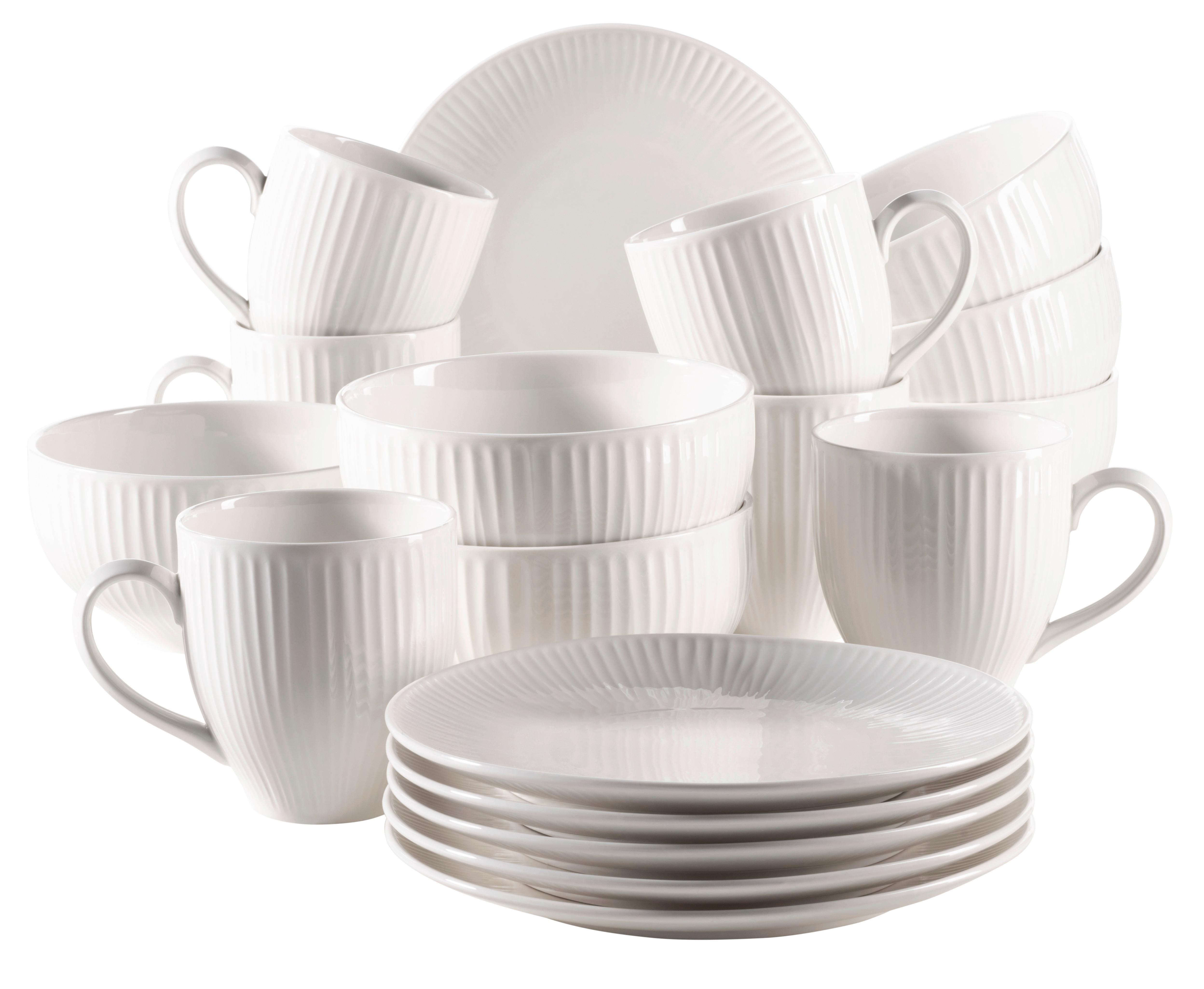 FRÜHSTÜCKSSERVICE Dalia Weiß 18-teilig - Basics, Keramik - Mäser