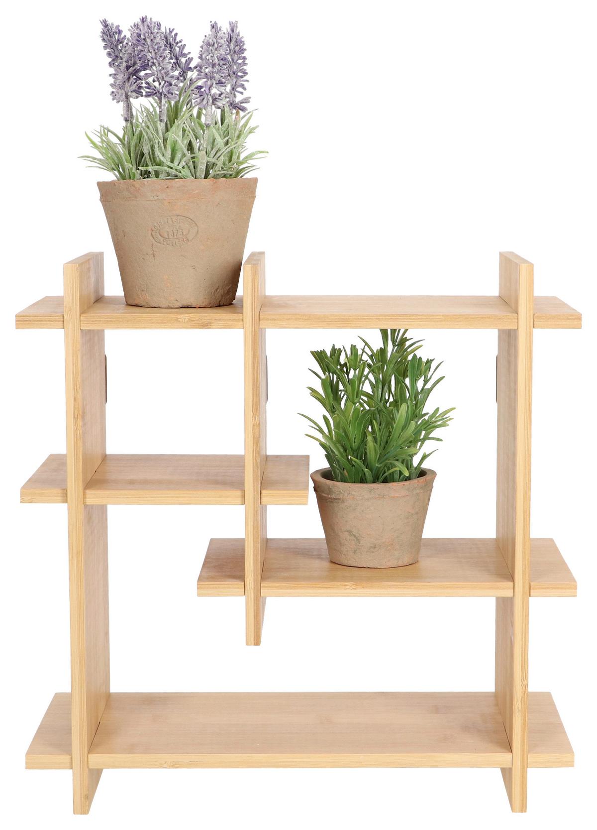 Wandregal Mit Übertopf Bambus Pflanzenregal_py200 - Hellbraun, LIFESTYLE, Holz (35/15/35cm)