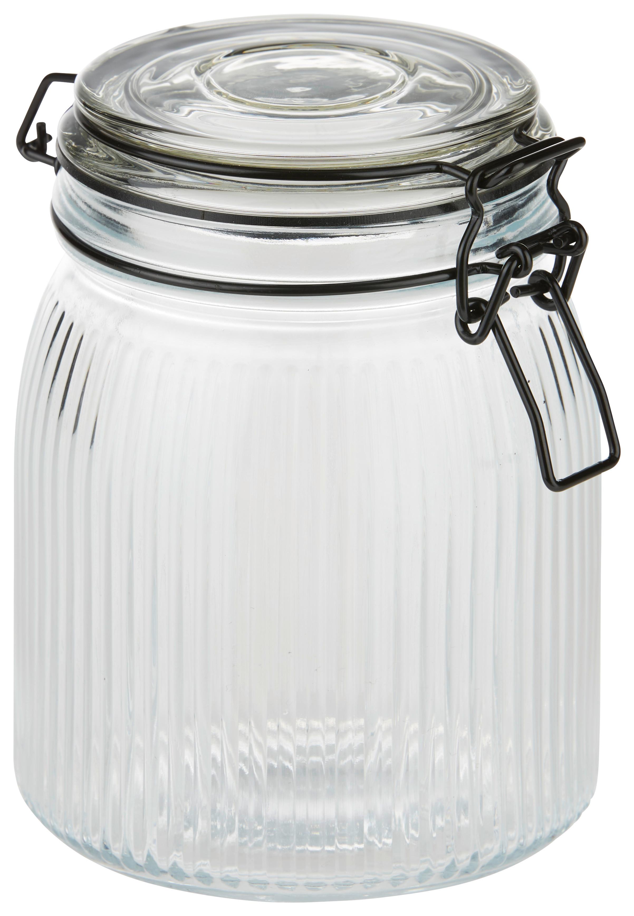 Dóza na potraviny Juna, 0,9l - priehľadné, Modern, kov/plast (11/15,2cm) - Premium Living