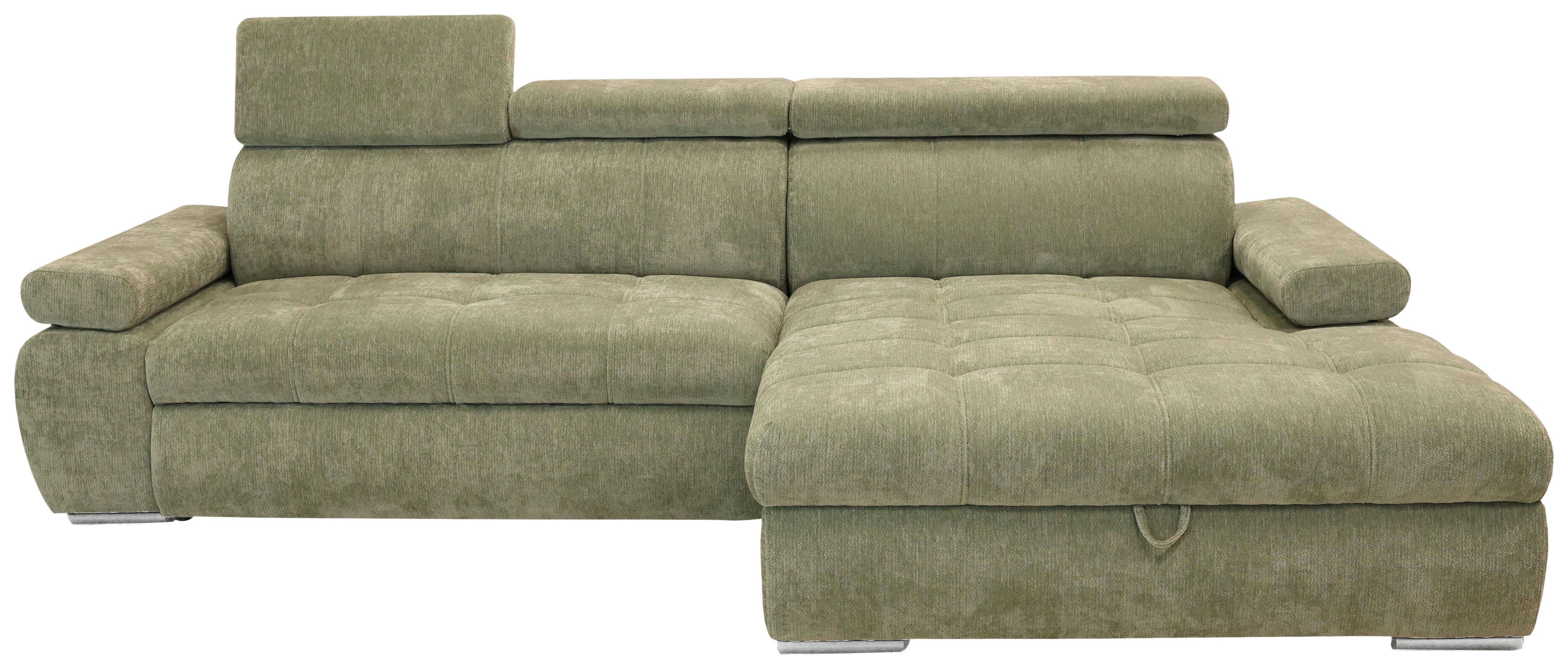 Rohová sedačka VEGAS, pravá, šalviovozelená ženilka - strieborná/šalviovozelená, Design, drevo/textil (294/173cm)