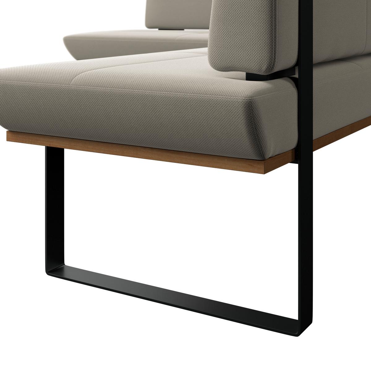 Eckbank Tristan Webstoff beige, S:175x225cm - Beige/Schwarz, MODERN, Holz/Textil (175/225cm) - James Wood