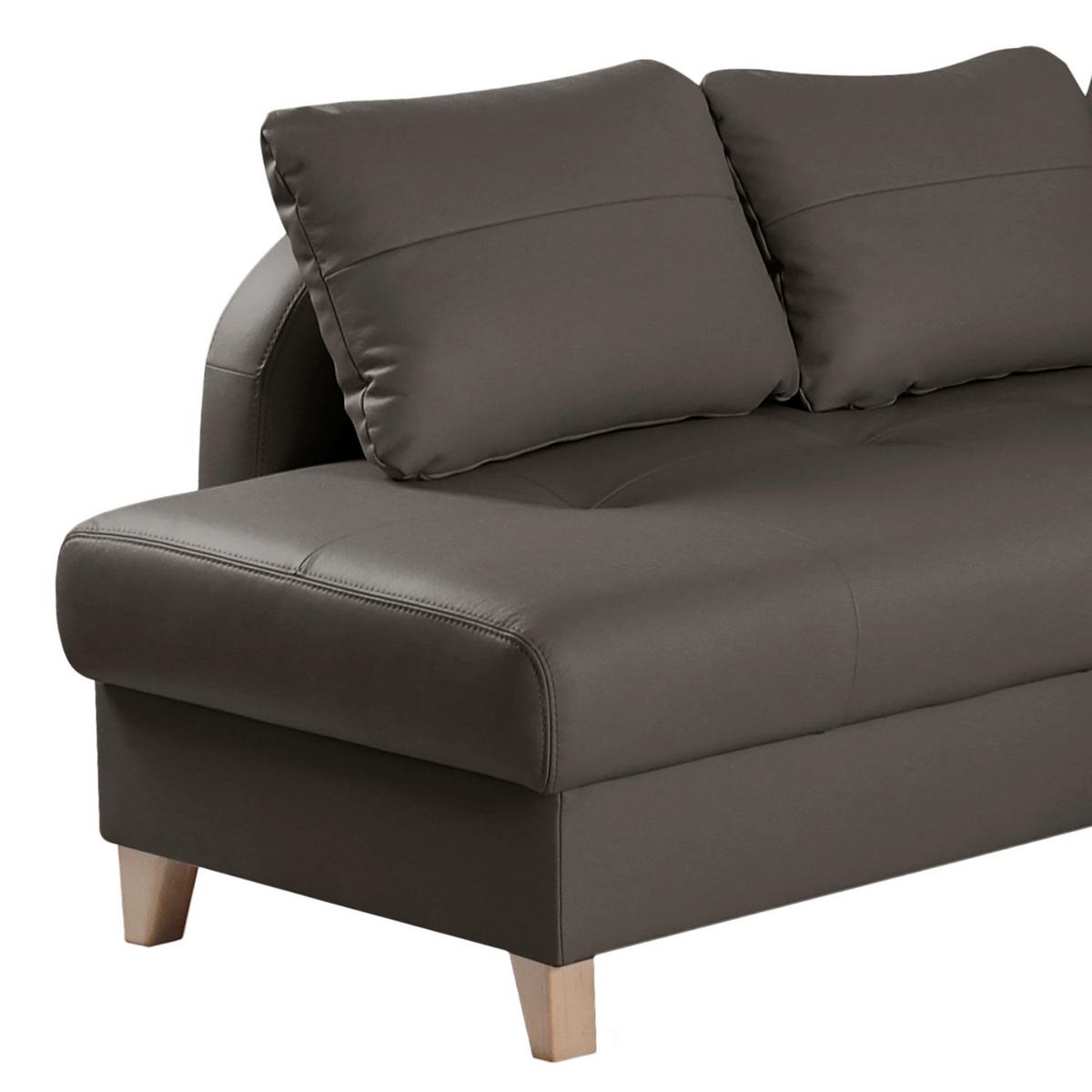 Ecksofa Compact Dunkelbraun B: 168x227 Cm - Dunkelbraun/Buchefarben, Design, Leder/Textil (168/227cm) - Livetastic