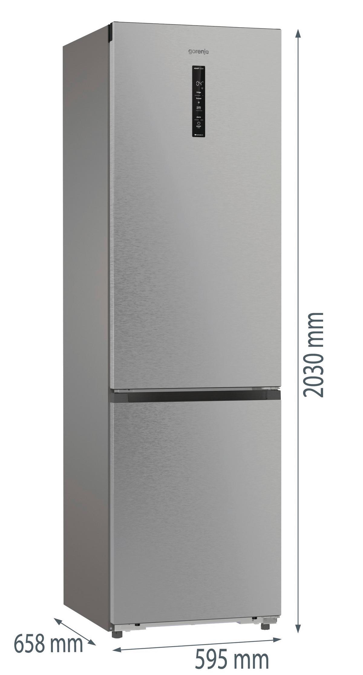 Kühl-gefrier-kombination Nrb620c61x4wfe, Eekl: C - Edelstahlfarben, Basics, Glas/Kunststoff (59,5/203/65,8cm) - Gorenje