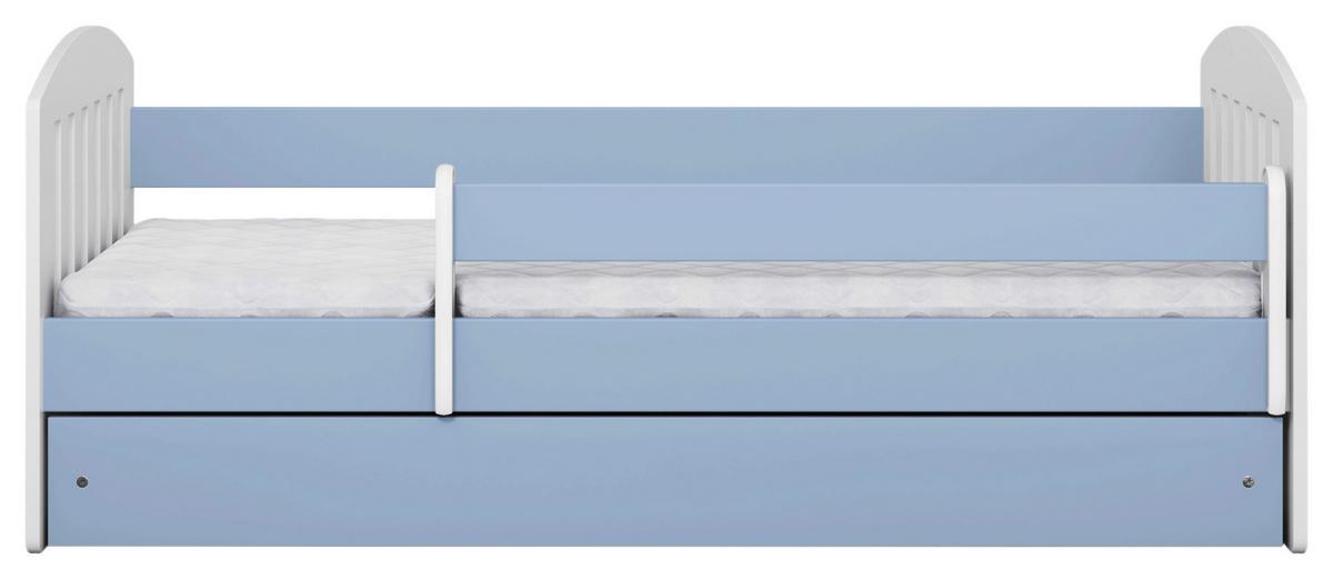 KINDER-/JUNIORBETT Classic Blau/Weiß 80x160cm - Blau/Birkefarben, MODERN, Holz/Holzwerkstoff (80/160cm) - MID.YOU