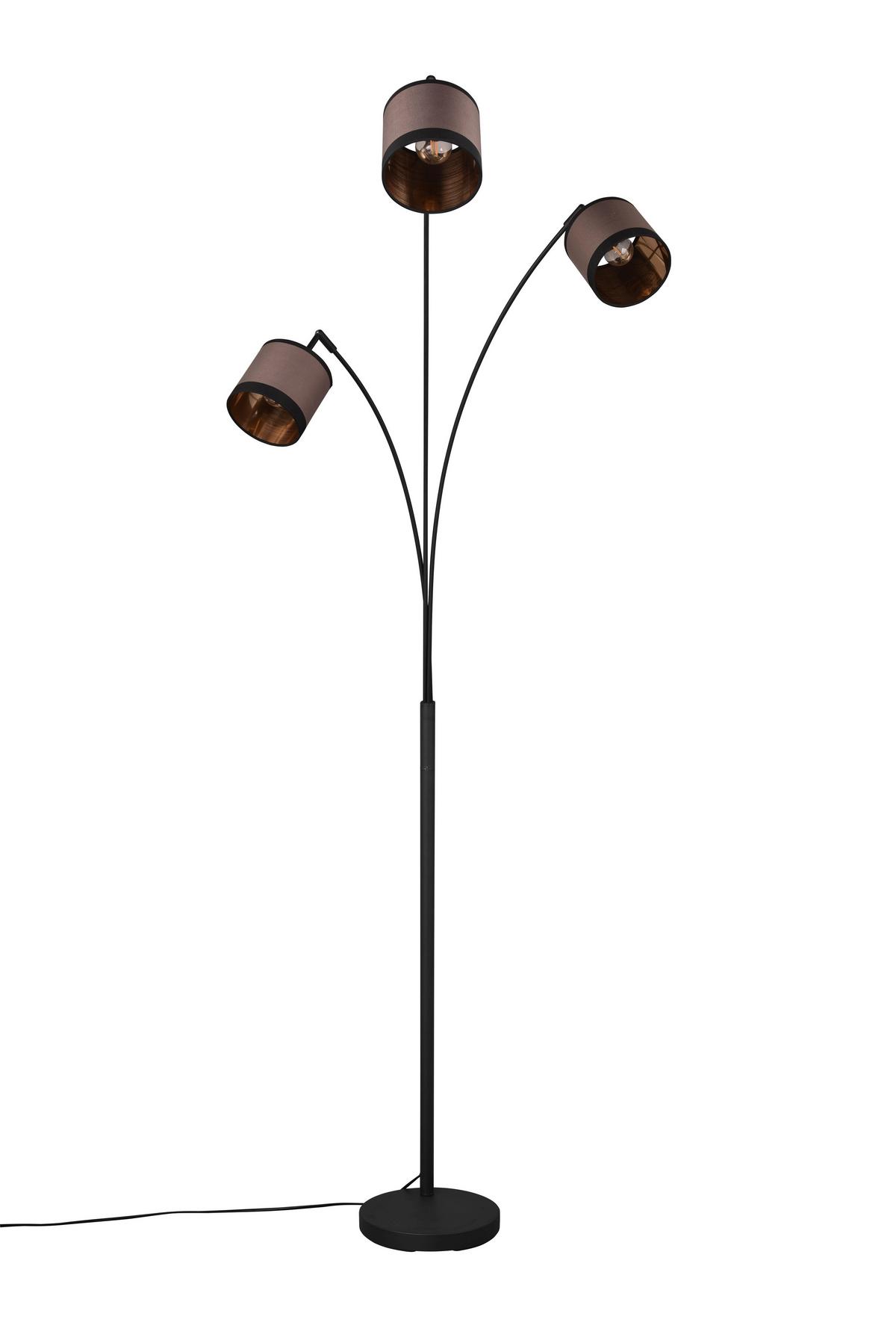 Stehleuchte R41553041 Davos - Taupe/Goldfarben, Design, Textil/Metall (12/185cm)