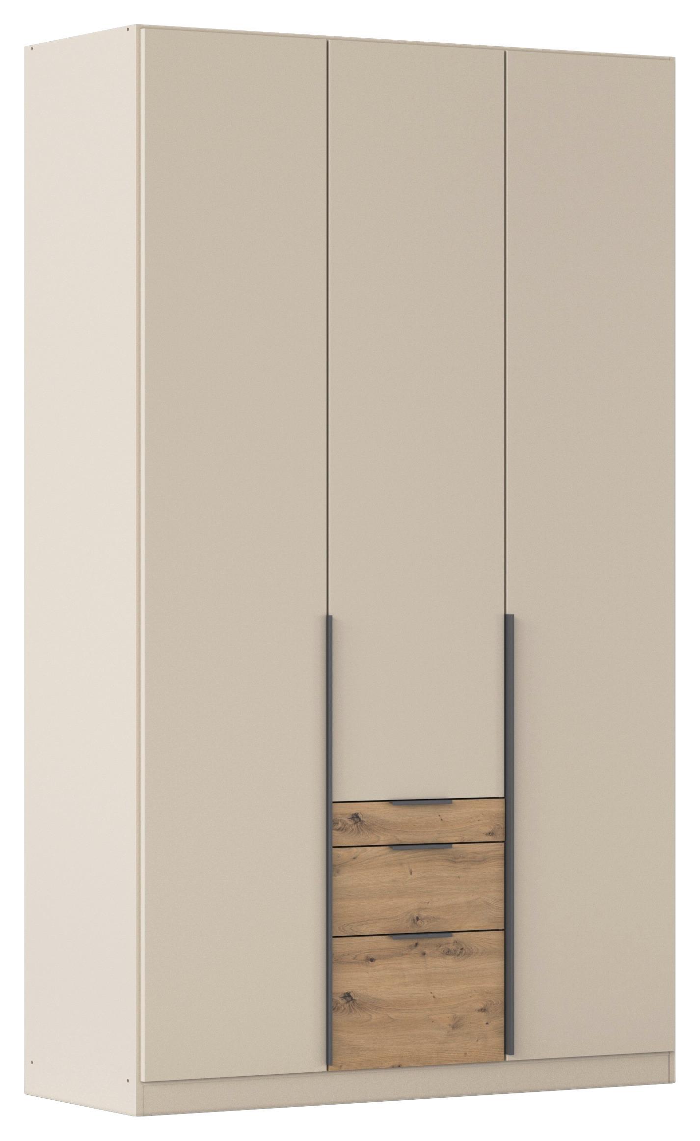 Drehtürenschrank mit Schublade 136cm Alabama Champagner/Eiche