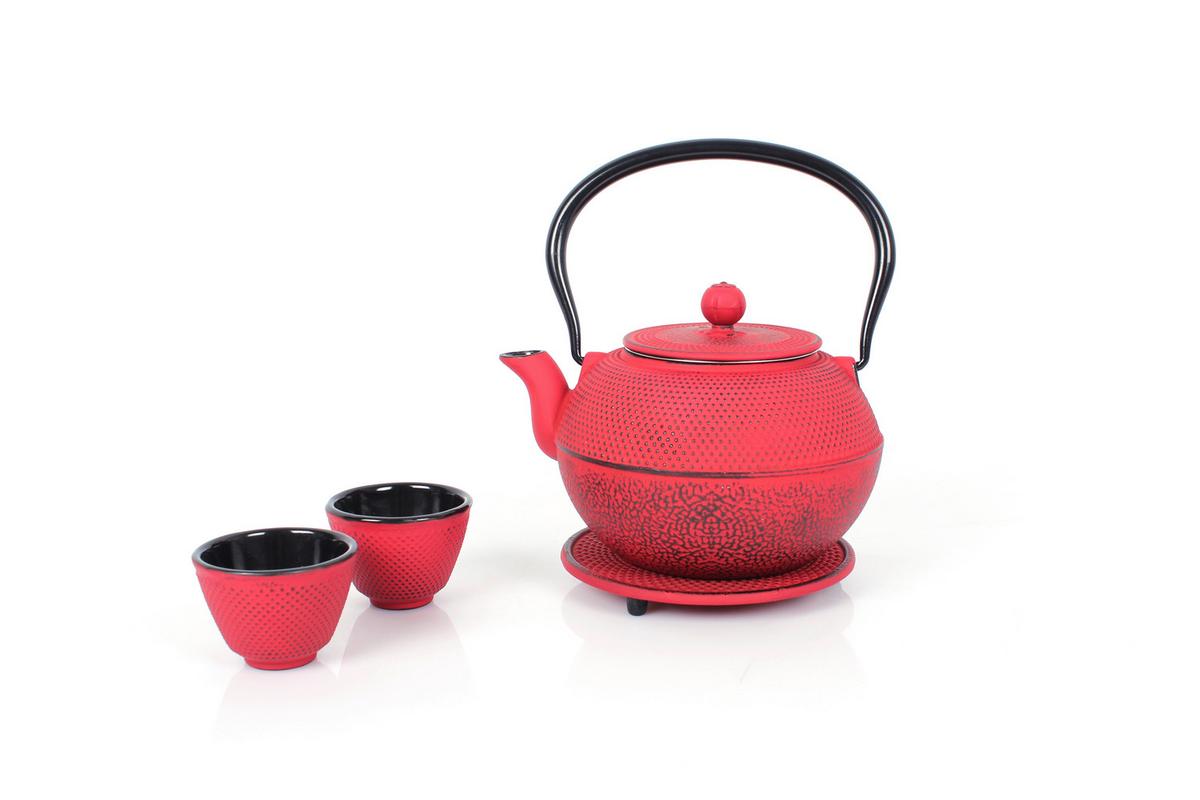 Teekannenset Ew-Ge-1705r - Rot, Basics, Metall (1100ml) - Echtwerk