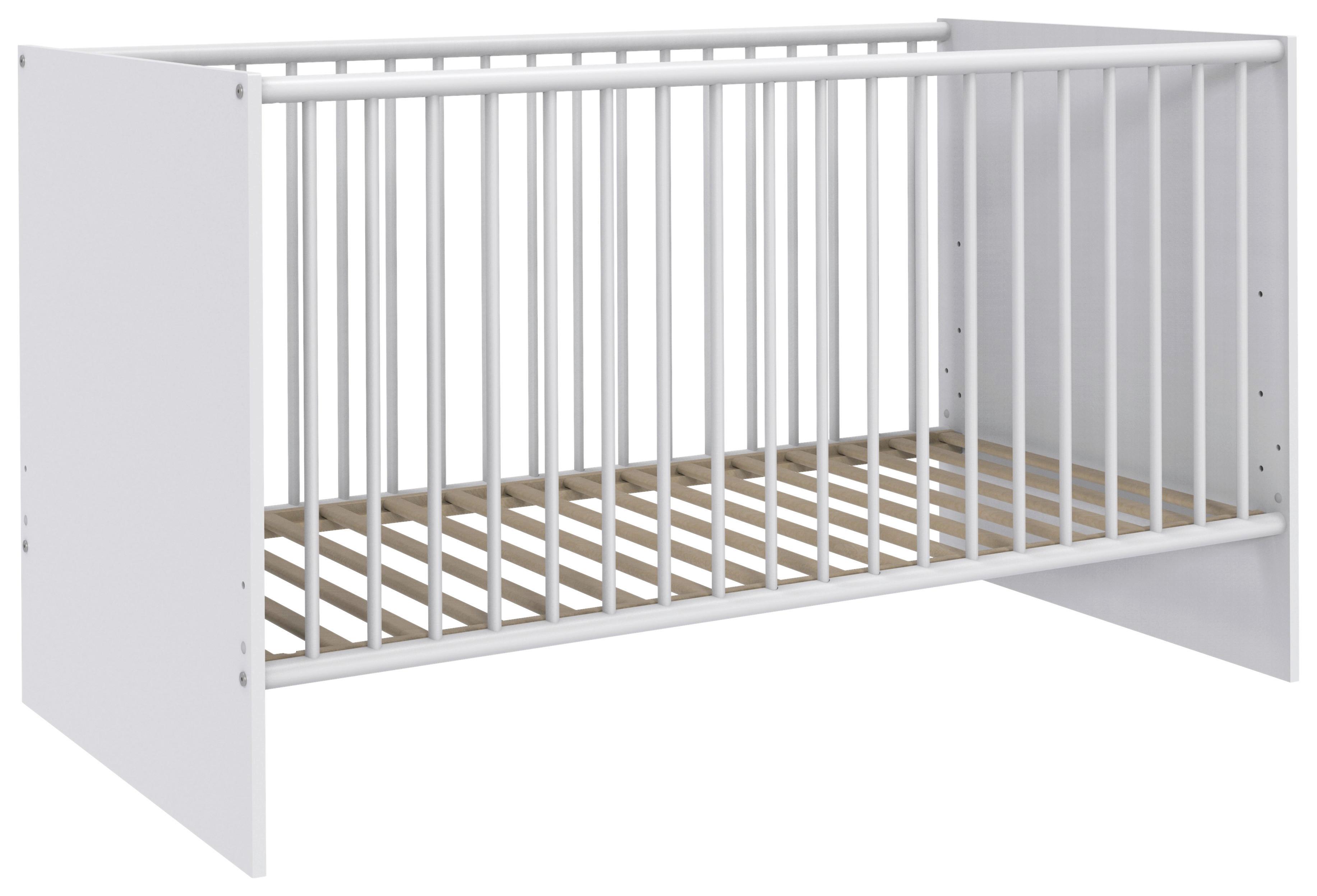 Rácsos Kiságy Gotland - fehér, faalapú anyag (75,5/82/143cm)
