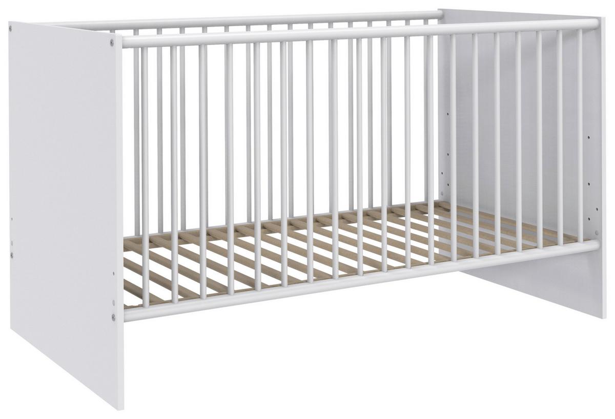 Rácsos Kiságy Gotland - fehér, faalapú anyag (75,5/82/143cm)