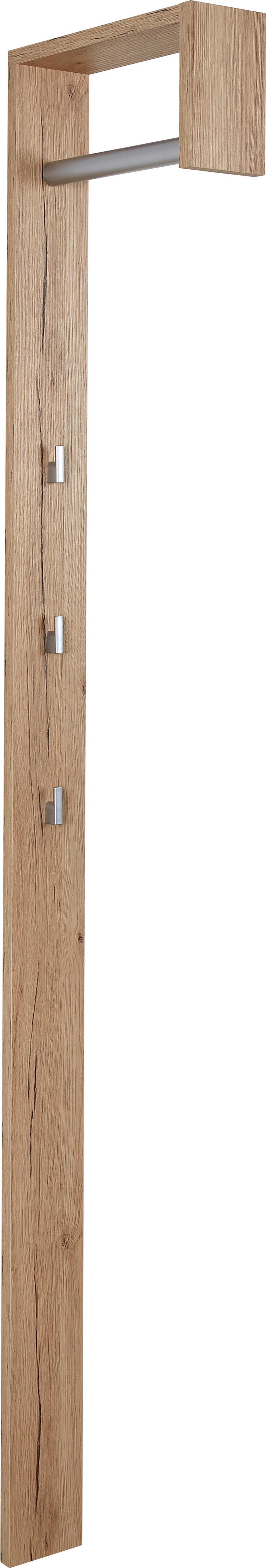 Garderobenpaneel Eiche Dekor Kleiderstange 3 Haken B: 10 Cm - Eichefarben, MODERN, Holz (10/170/33cm)