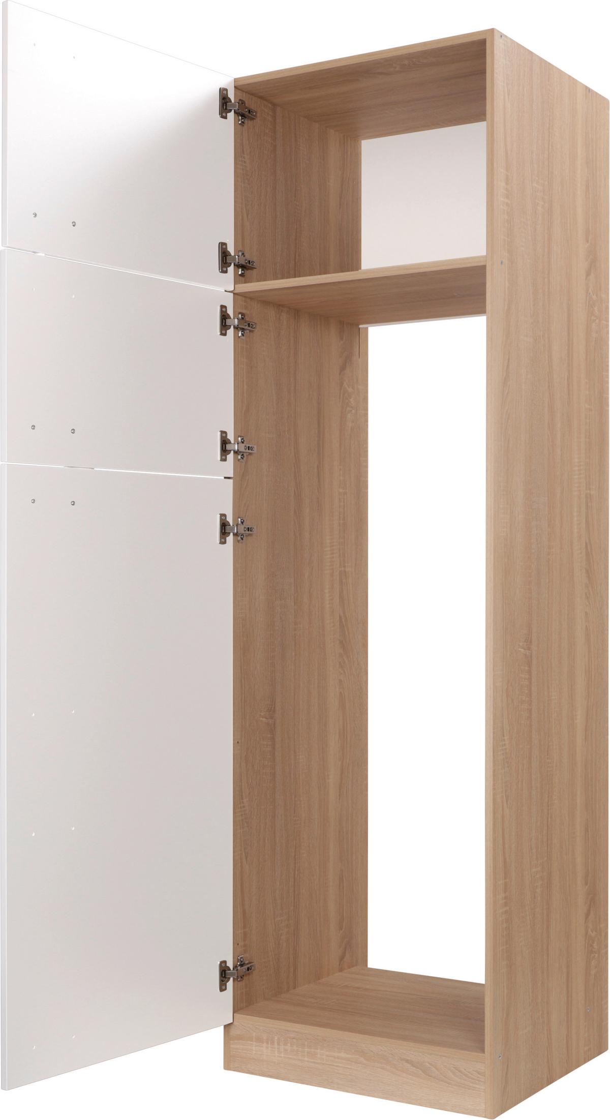 Geräteumbauschrank Merle Weiß, Eiche Dekor B:60cm - Eichefarben/Weiß, Basics, Holzwerkstoff (60/200/60cm) - Respekta