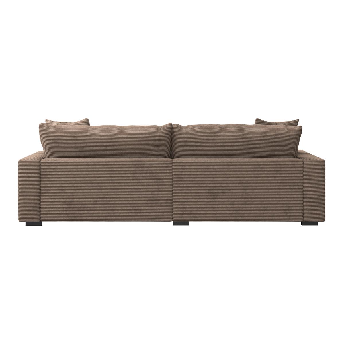 Ecksofa Pelle m. Kissen beigebraun Cord 180x265cm - Beigebraun/Schwarz, MODERN, Textil (180/265cm)