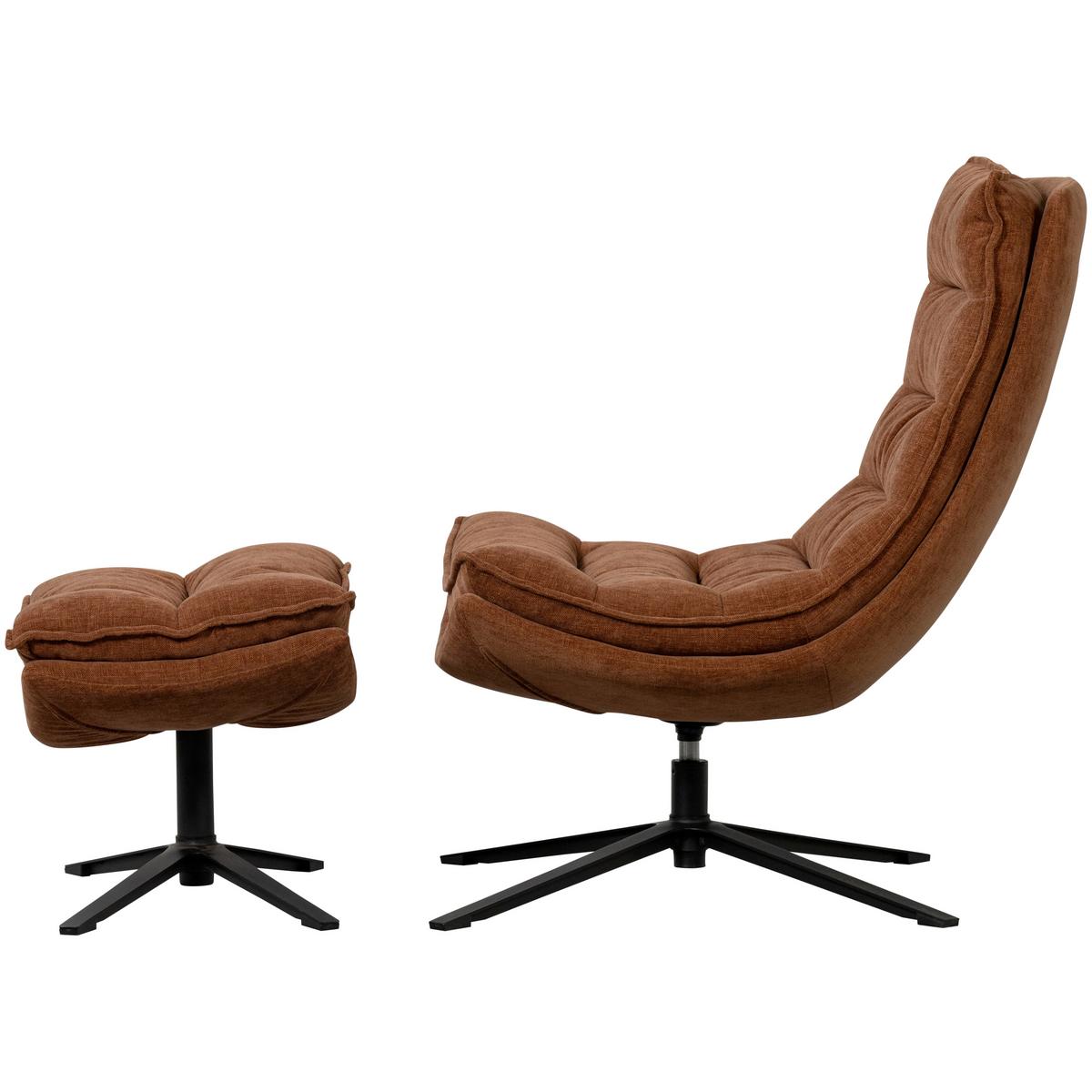 Sesselset Kube Braun B: 77cm - Schwarz/Braun, Design, Textil (77/97/69cm) - Livetastic