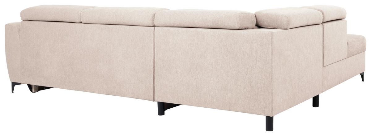 Ecksofa Lapis Creme S: 217/255 cm - Creme/Schwarz, KONVENTIONELL, Textil (217/255cm) - MID.YOU