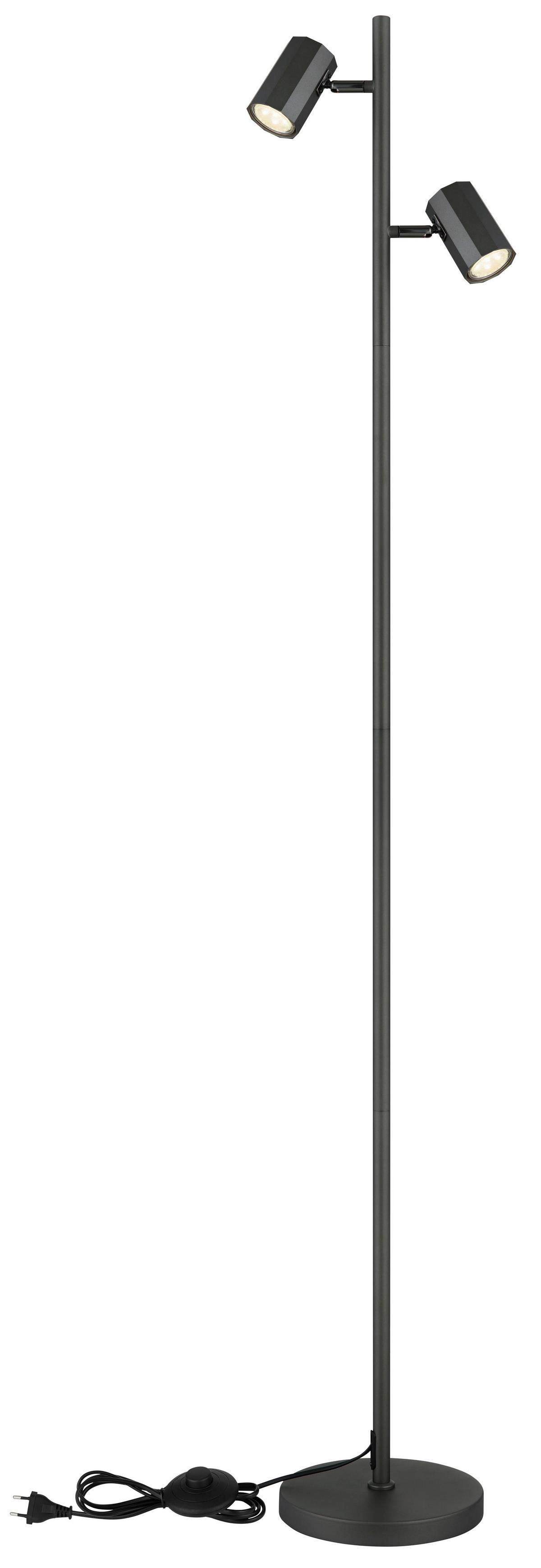 Stehleuchte 57918s - Grau, Design, Metall (27/22/158cm) - Globo