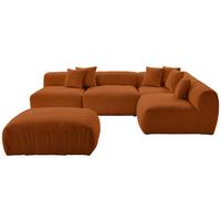 Ecksofa Bloom mit Hocker Rostfarben - Rostfarben, Trend, Textil (315/235cm) - Livetastic