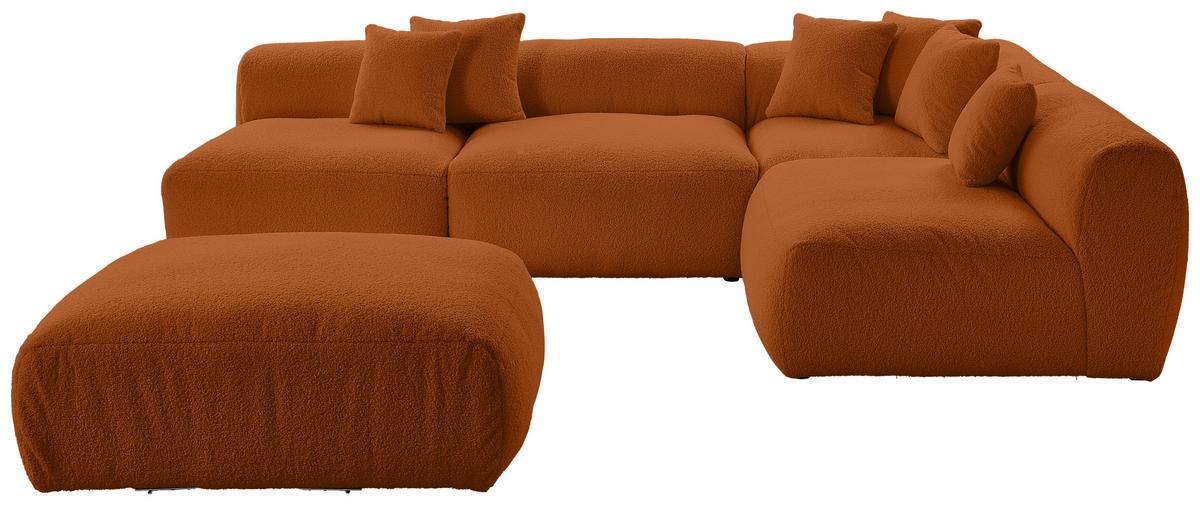 Ecksofa Bloom mit Hocker Rostfarben - Rostfarben, Trend, Textil (315/235cm) - Livetastic