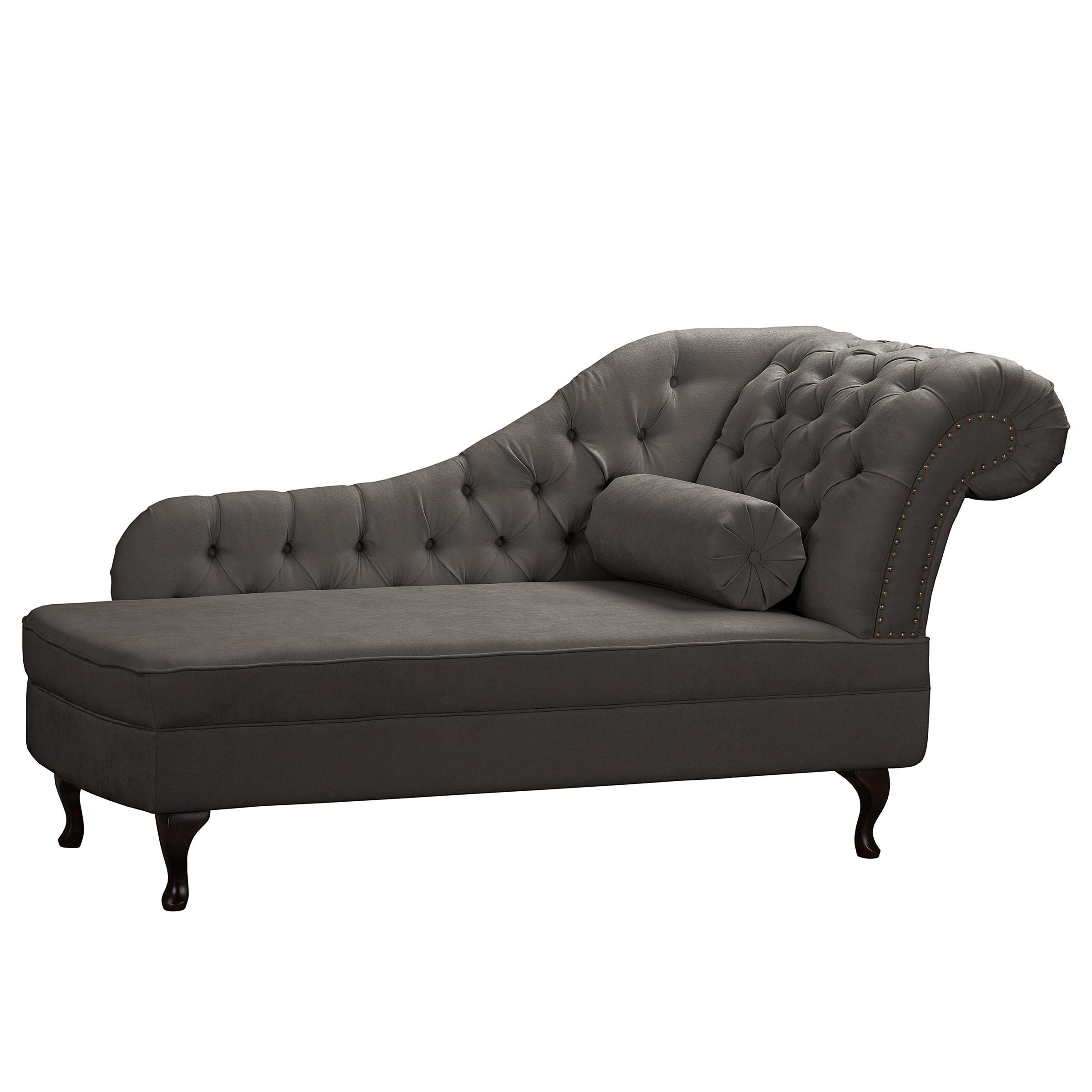 Récamiere Pako Graubraun B: 185cm - Graubraun/Braun, Design, Textil (185/93/75cm) - Livetastic