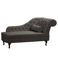 Récamiere Pako Graubraun B: 185cm - Graubraun/Braun, Design, Textil (185/93/75cm) - Livetastic