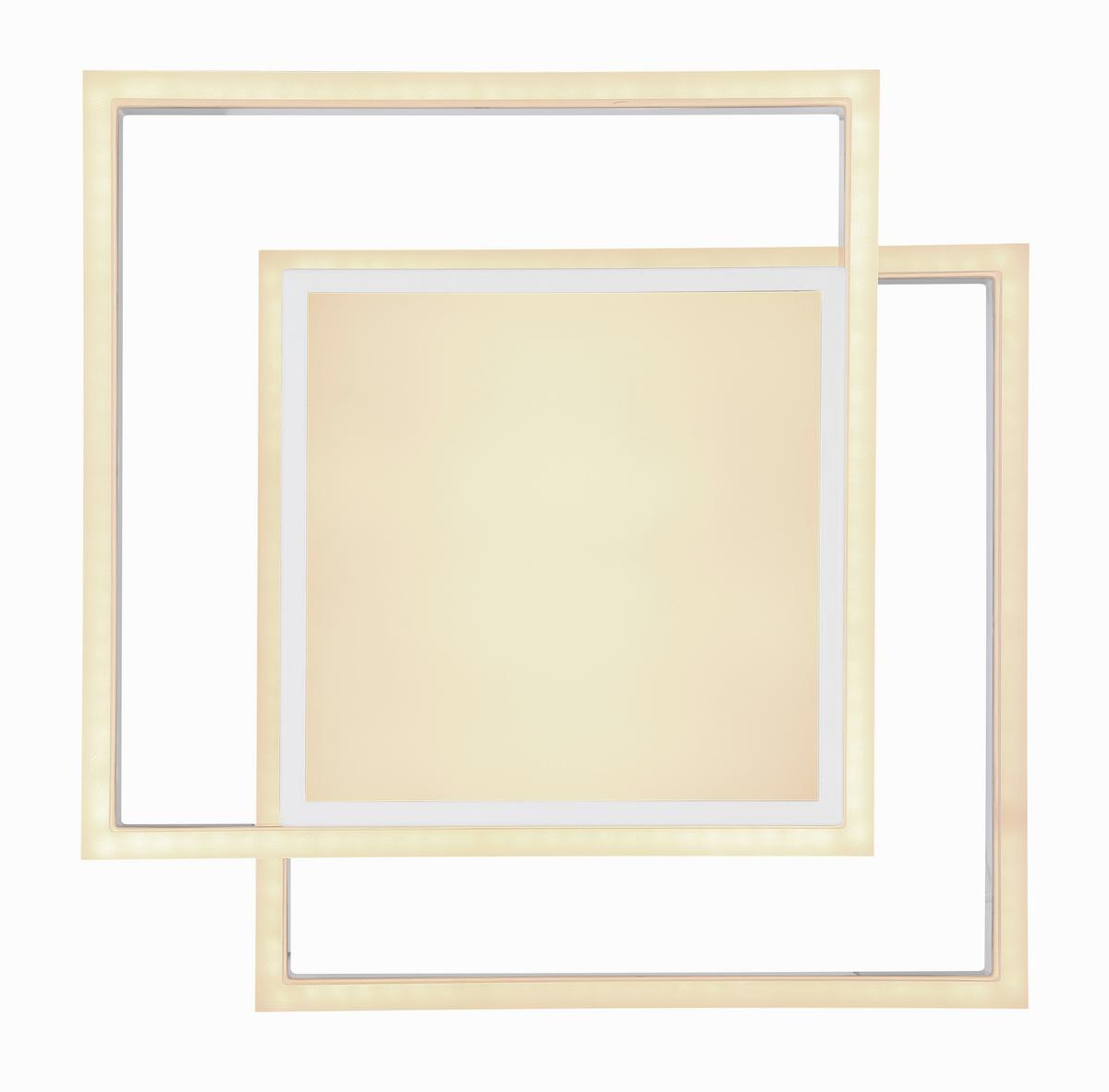 LED-Deckenleuchte L: 41,5 cm Mit Smartphone-Steuerung - Opal/Weiß, Basics, Kunststoff/Metall (41,5/41,5/10,5cm) - Globo