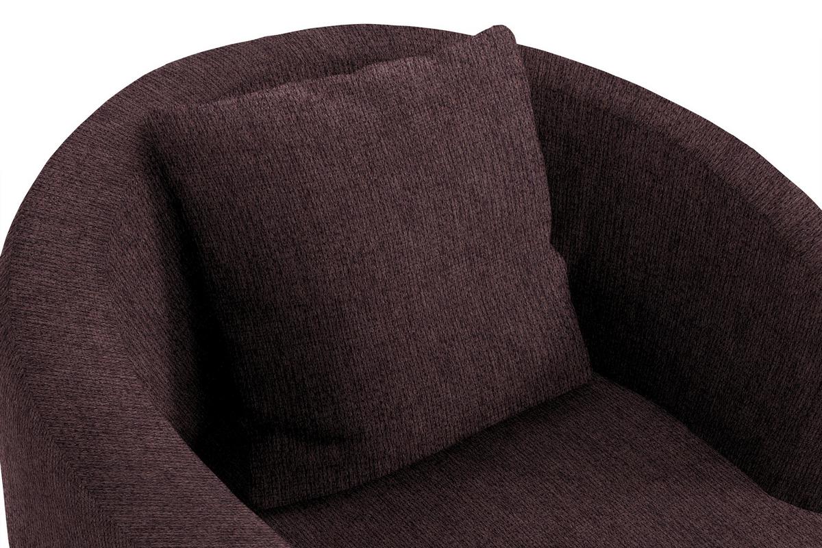 Polstersessel Pina Braun Chenille - Schwarz/Braun, Design, Textil (81/74/81cm) - Livetastic