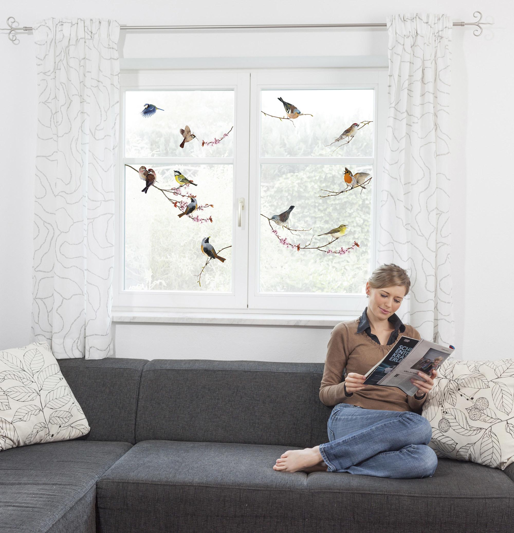 Fensterbild Birds - Multicolor, Natur, Kunststoff (31/31cm)