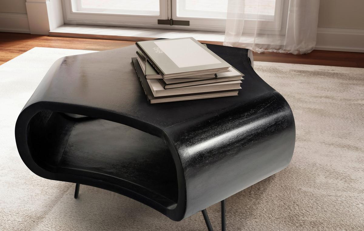 Couchtisch Schwarz B: 60 Cm - Schwarz, Natur, Holz/Metall (60/60/40cm) - Livetastic