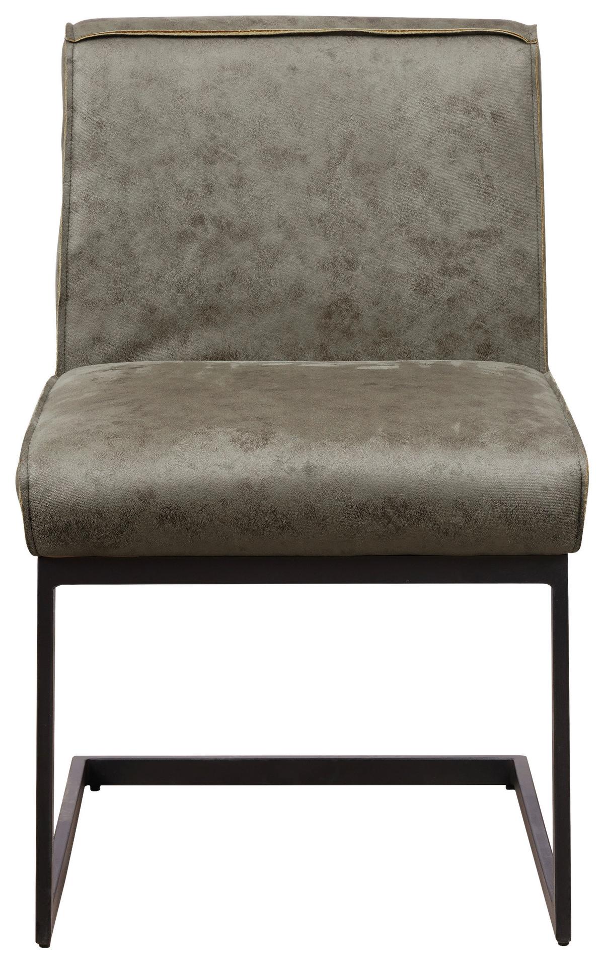 Schwingstuhl-Set Benji Dunkelgrün - Dunkelgrün/Schwarz, KONVENTIONELL, Textil/Metall (53/81/61cm) - MID.YOU