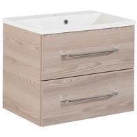 Waschbecken Mit Unterschrank Clever B: 60 Cm Eschefarben - Eschefarben/Weiß, MODERN, Holzwerkstoff/Kunststoff (60cm) - MID.YOU
