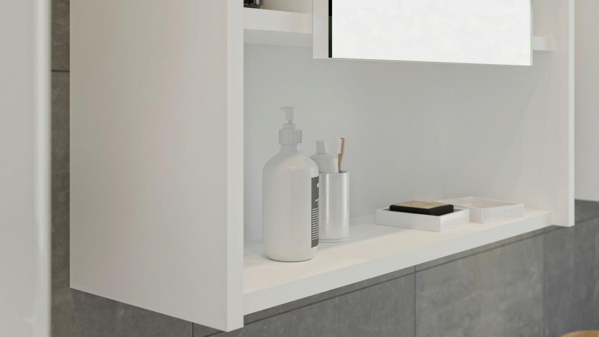 Spiegelschrank Venice - Weiß Hochglanz, MODERN, Glas/Holzwerkstoff (60/77/19cm) - MID.YOU