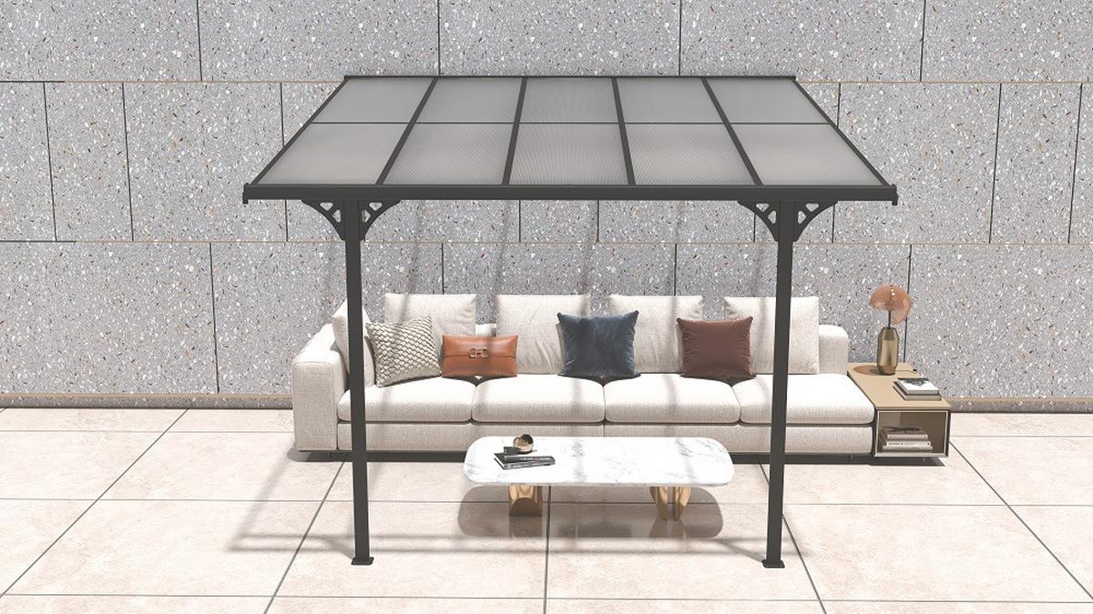 Zastřešení terasy BRUCE 313x300cm - černá, Basics, kov (313/225/300cm)