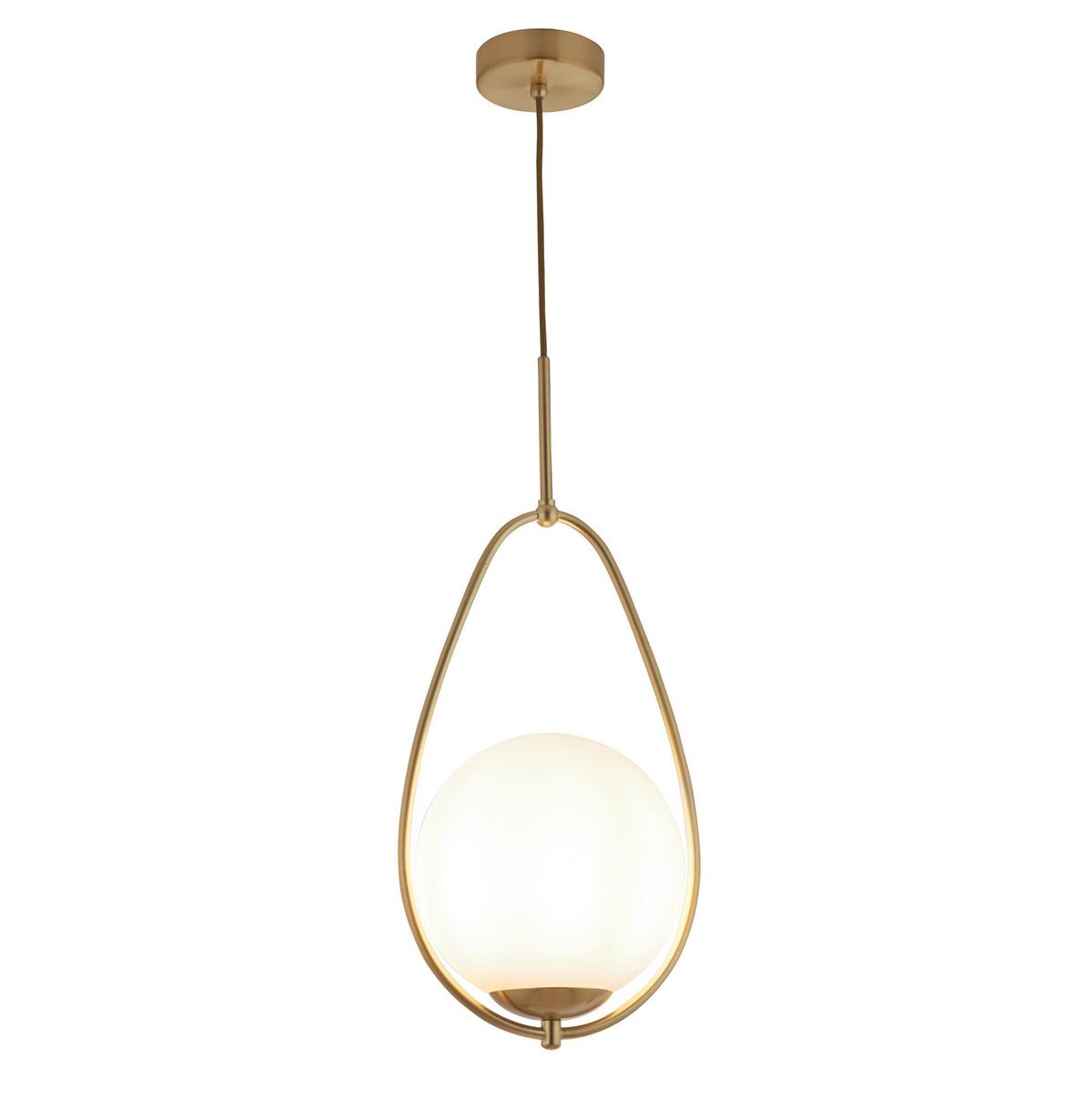 Hängeleuchte Avalon H: 150 cm 1-Flammig, höhenverstellbar - Goldfarben, KONVENTIONELL, Glas/Metall (23/19/150cm)