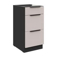 Konyhai Alsószekrény Arona - bézs/fekete, Modern, faalapú anyag/fém (40/82/52cm)