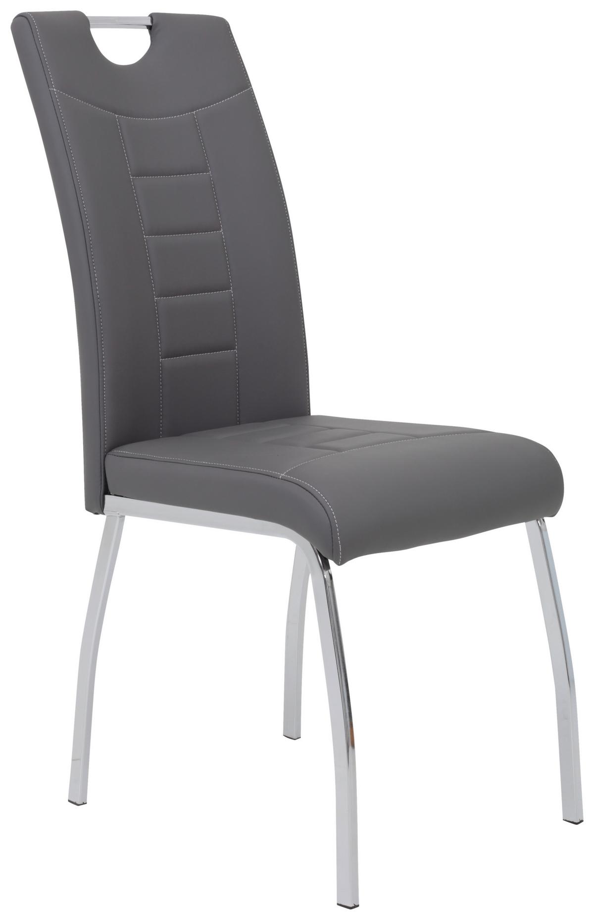 Stuhl-Set Andrea S - Chromfarben/Weiß, MODERN, Textil/Metall (43/100/64cm) - MID.YOU