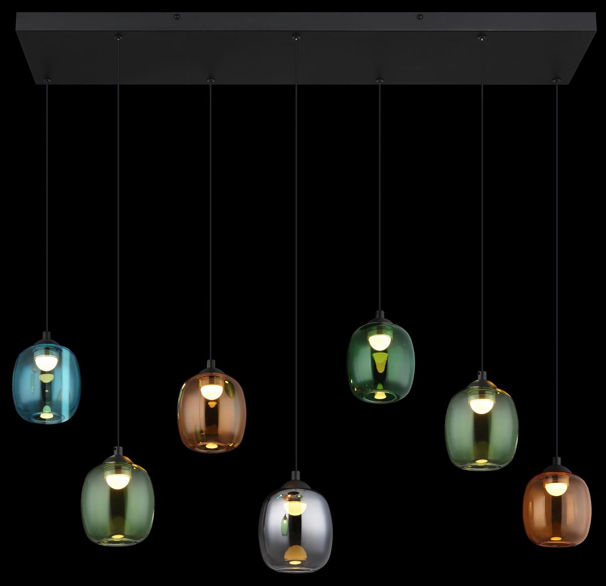 Hochvoltleuchte inkl. 1x LED Farbglas, ca. 102x32x150 cm - Blau/Dunkelgrün, LIFESTYLE, Glas/Kunststoff (102/32/150cm)