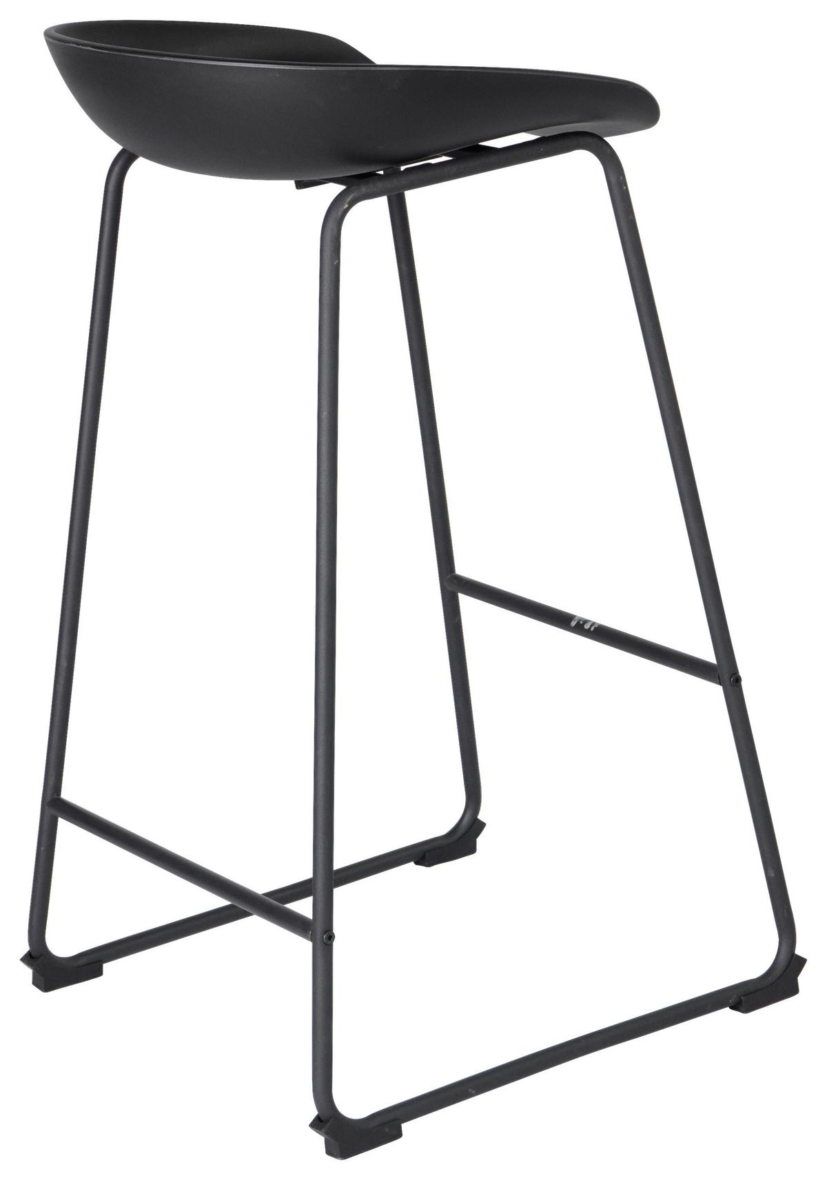 Barová židle Vegas, černá - šedá/černá, Moderní, kov/plast (43/84/45cm) - Based
