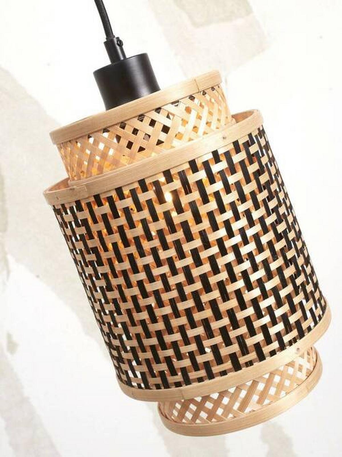 Hängeleuchte Bhutan/H/1825/Bn - Schwarz/Naturfarben, Trend, Holz (18/25cm) - Good & Mojo
