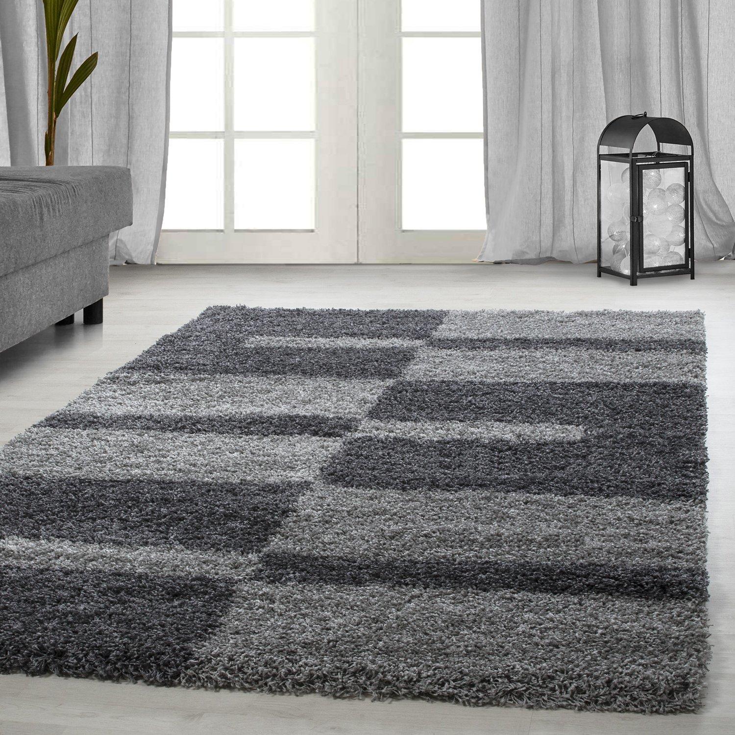Hochflor Teppich Grau Gala 120x170 cm - Grau, Design, Textil (120/170cm)