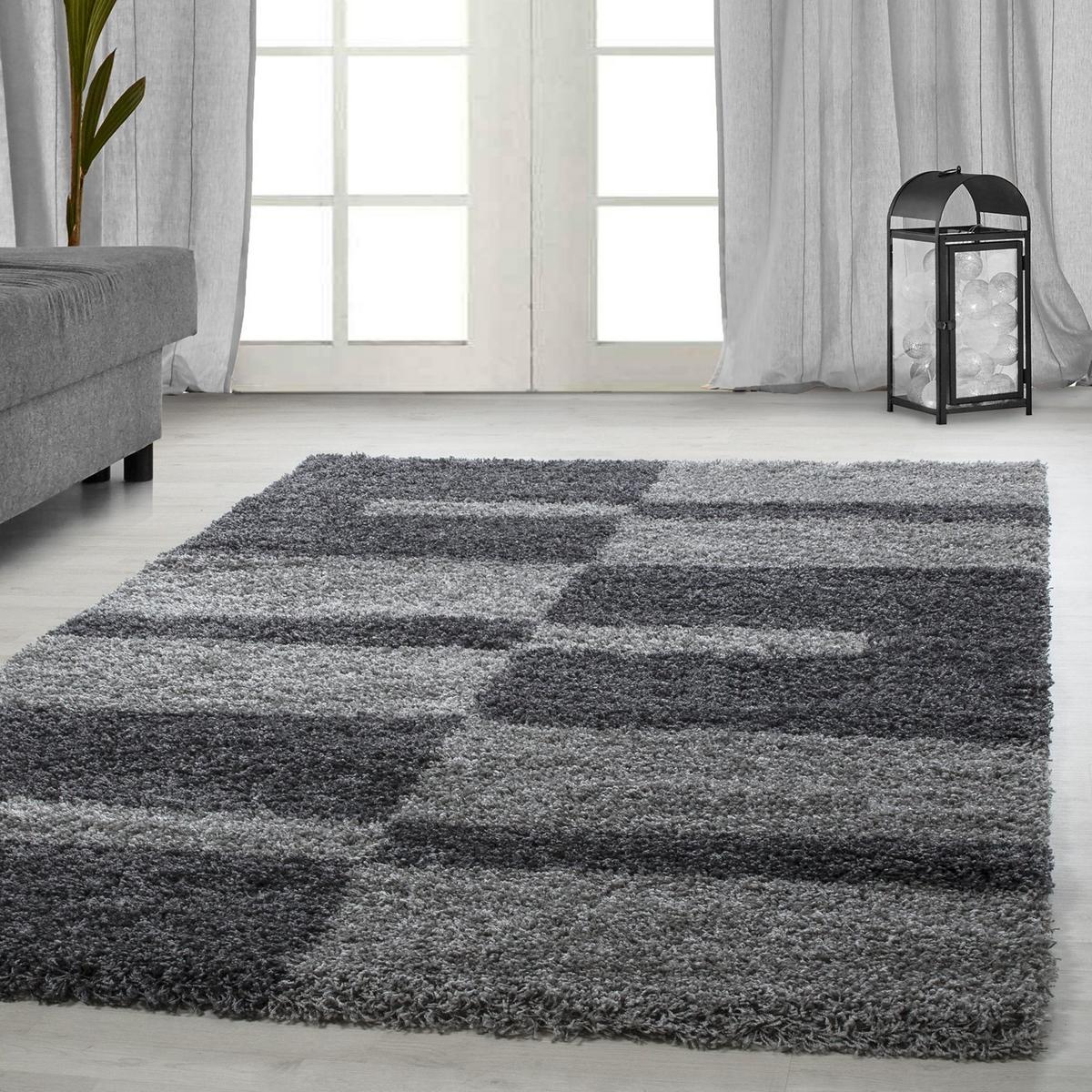 Hochflor Teppich Grau Gala 160x230 cm - Grau, Design, Textil (160/230cm)